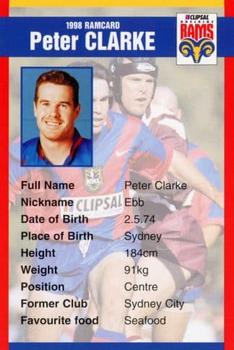 1998 Clipsal Adelaide Rams #NNO Peter Clarke Front